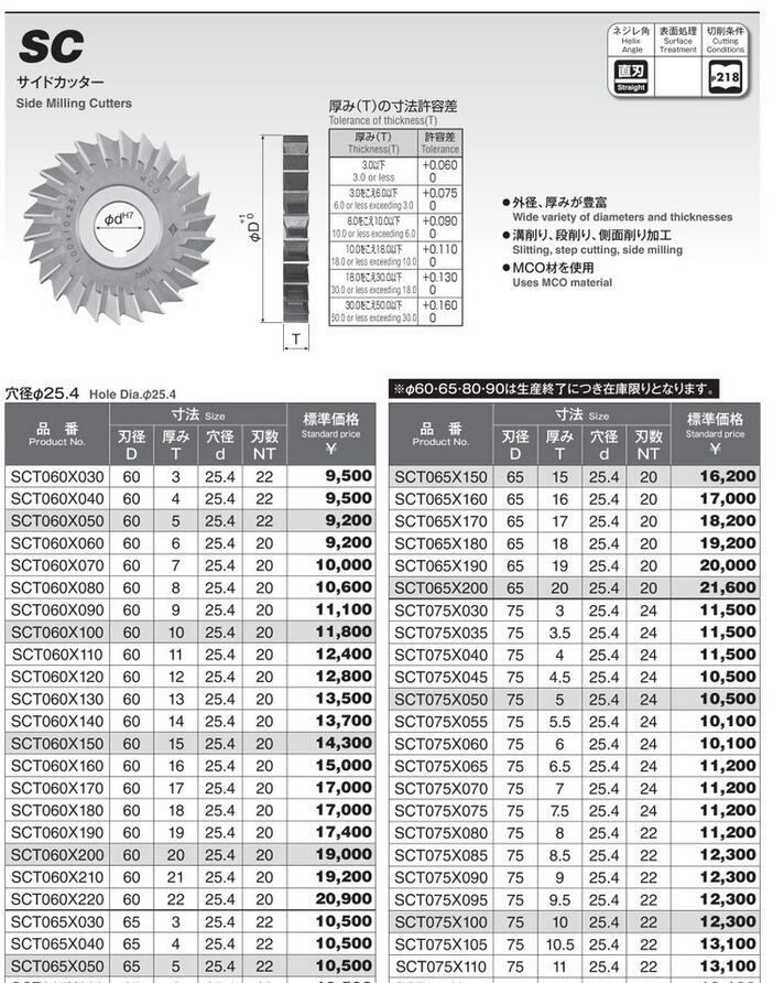 OKAZAKI側(cè)銑刀SC075*060